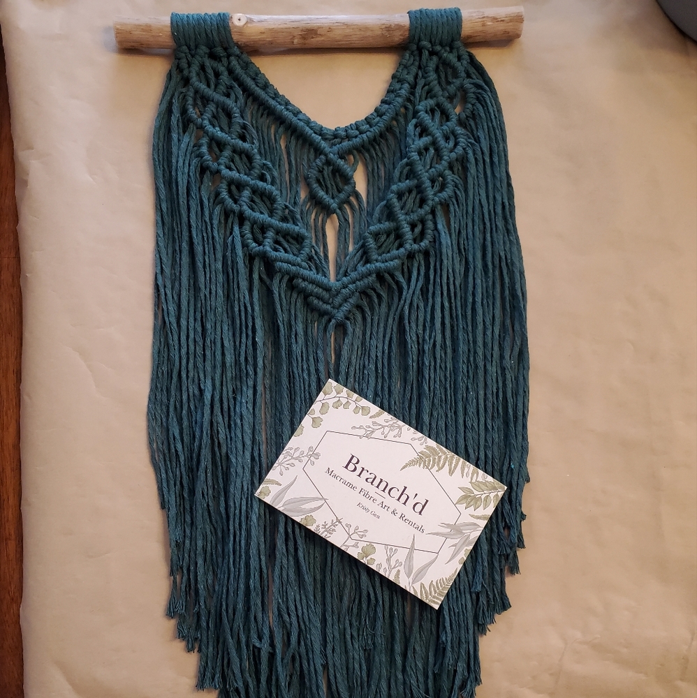 NEW Handmade Emerald Green Macrame Wall Hanging